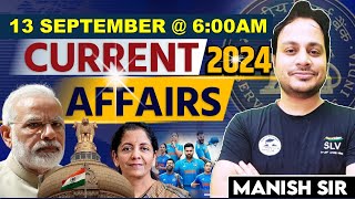 13 SEPTEMBER CURRENT AFFAIRS  Daily Current Affairs by Manish Sir currentaffairs [upl. by Iat785]