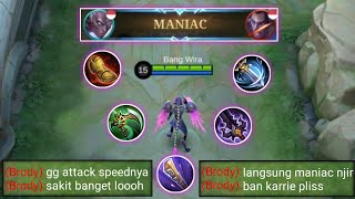 KARRIE MANIAC  INILAH SAATNYA KARRIE ATTACK SPEED KEMBALI BERAKSI  BRODY PUN AUTO TAKLUK  MLBB [upl. by Notnats]