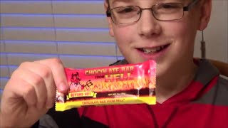 11yrold eats Chocolate Bar From Hell Ghost Pepper jerky and more  Crude Brothers [upl. by Notreve]