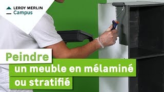 Comment peindre un meuble en mélaminé ou stratifié  Leroy merlin [upl. by Nonregla]