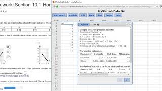 Scatterplot and Linear Correlation Coefficient with StatCrunch [upl. by Aihseym]