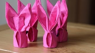 Easter Bunny Napkin DIY [upl. by Acimak]