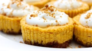 HOW TO MAKE MINI PUMPKIN CHEESECAKES [upl. by Nolyar]