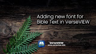 Adding New Fonts for Bible Text in VerseVIEW [upl. by Latrena580]