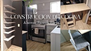 CONSTRUCCIÓN DE COCINA ✔️ALACENABANCOS BARRACOCINA 3M² [upl. by Raddy]