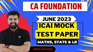 MTP June 2023 Solved for Maths Stats amp LR  ICAI Update  ONE SHOT Solution  Jatin Dembla [upl. by Tai]