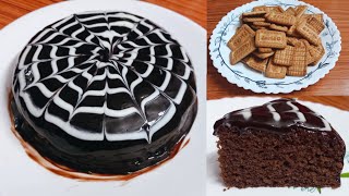 Easy chocolate cake  No Egg No oven ParleG biscuits cake recipe [upl. by Nahsab55]