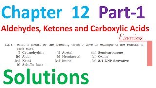 12th solution Aldehyde ketone carboxylic acid chapter12 class12 organic chemistry NCERT part1 [upl. by Euqor521]