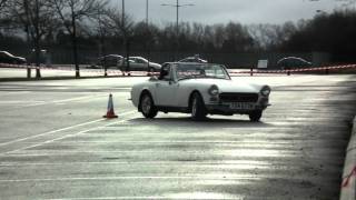 Archie driving the MG Midget  27th December Darlington Autotest 1  RUN THE WALL [upl. by Gitt]