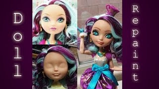 Ever After High Madeline Hatter doll repaint [upl. by Aicilegna]