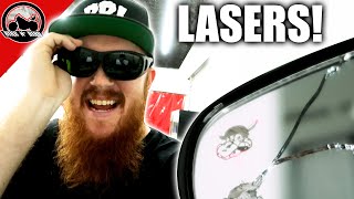 Laser Engraving Harley Mirrors [upl. by Silvain]