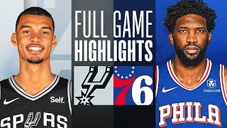 SPURS at 76ERS  FULL GAME HIGHLIGHTS  January 22 2024 [upl. by Oirazan]