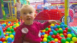 Indoor Playground Family Fun for Kids Part 2 with Spelling  Ball Pits Inflatables Climbing Wall [upl. by Werner]