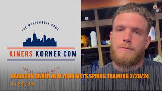 HARRISON BADER NEW YORK METS SPRING TRAINING 22924 [upl. by Gschu]