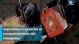 Repartidor se hace viral por asqueroso comportamiento antes de entregar un pedido [upl. by Manuel867]