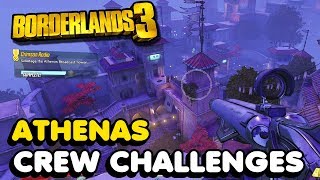 Borderlands 3 All Athenas Crew Challenges  Typhon Logs Dead Claptraps Crimson Toweretc [upl. by Raddi349]