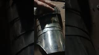 Video 4 spaulder progress 14thcentury armored knightarmor [upl. by Yoong]