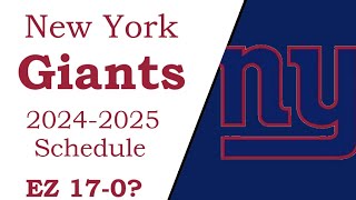 Giants 20242025 NFL schedule all opponents for next season [upl. by Renaud122]