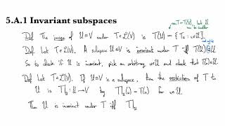 5A1 Invariant subspaces [upl. by Niatsirk199]