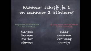 SPELLING  UITLEG REGEL KORTE EN LANGE KLANKEN [upl. by Mukerji437]