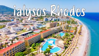 Ialysos Rhodes Rhodos walking tour 4k drone shots Rodos Greece 2023 [upl. by Clemmie]