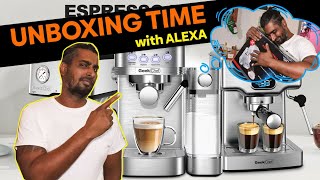 unboxing Geekchef 20 bar espresso amp Cappuccino machine with milk frother 2024 [upl. by Fernando]