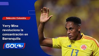 Yerry Mina emociona a los aficionados colombianos en Barranquilla [upl. by Mallen]