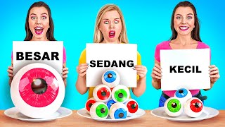 MAKANAN BESAR VS MAKANAN SEDANG VS MAKANAN KECIL  Tantangan 1000 Lapis Makanan oleh 123 GO FOOD [upl. by Nolahp]