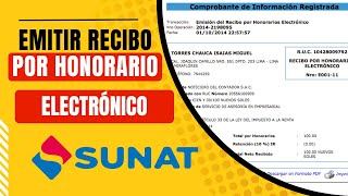 Como emitir un recibo por honorario electrónico  Sunat 2023 [upl. by Trauts]