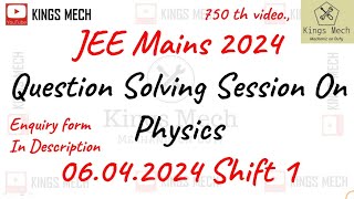 JEE Mains 2024  06042024 shift 1 physics question solved in Tamil [upl. by Alidus]