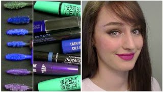 Review COLOURED MASCARA Purple Green and Blue  JustEnufEyes [upl. by Ellerrad661]