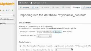 Importing MySQL databases and tables using phpMyAdmin [upl. by Eenwahs]