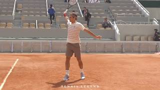 RolandGarros 2019  Federer  Schwartzman practice Court level view from every angles [upl. by Blythe]