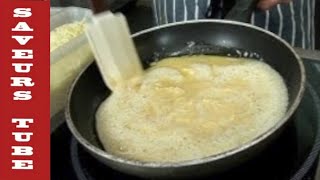 How to make a three egg Omelette with TV Chef Julien Picamil from Saveurs Bakers Dartmouth UK [upl. by Idolla]