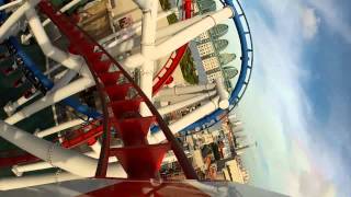 Battlestar Galactica Roller Coaster POV Universal Studios Singapore Human amp Cylon [upl. by Anchie]