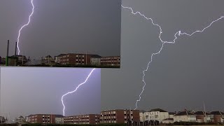 EPIC STORM amp LIGHTNING STRIKES OVER BLACKPOOL 12623 🌩⚡⚡⚡ [upl. by Keavy]