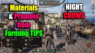 Night Crows Materials amp Promote Item Farming TIPS [upl. by Giles820]