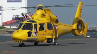 Dutch Coastguard AS365N2 Dauphin Eurocopter at Harlingen harbour visserijdagen 2016 [upl. by Herries48]