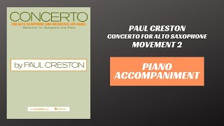 Paul Creston  Concerto for Alto Saxophone mvt II Piano Accompaniment [upl. by Amathiste740]