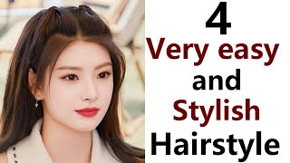 4 best easy amp stylish hairstyle  new hairstyle [upl. by Dennet]