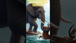 Elephant 🐘 save his friend life animals hybridanimals wildlifeimagination shortviral [upl. by Leachim]