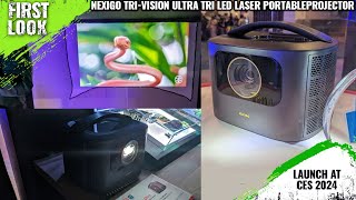 Nexigo TriVision Ultra Tri LED Laser Portable Projector Launched At CES 2024 [upl. by Nolrev455]