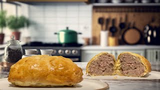 Giant Sausage RollPoor Mans Beef Wellington Easy Recipe and Instructions [upl. by Leirbma371]