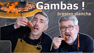 Gambas flambées au brasero plancha [upl. by Leotie]