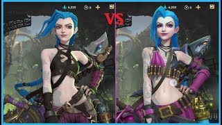 LOL Wild Rift  Arcane Jinx Vs Classic Jinx  Skin Comparison [upl. by Ligetti837]