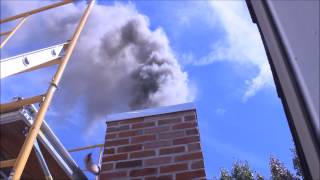 What a chimney flue fire looks like from high above [upl. by Auqenat]