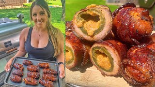 How to make Bacon Wrapped Armadillo Eggs on a Pellet Grill Or in the Oven [upl. by Hosea289]