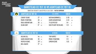 Banstead CC 1st XI v Ashtead CC 1st XI [upl. by Ahsinal]