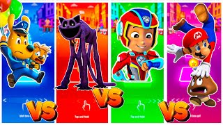 Sheriff Labrador 🆚 CatNap 🆚 Mario 🆚 Paw Patrol Ryder 🎶 Tiles Hop EDM Rush [upl. by Shing]