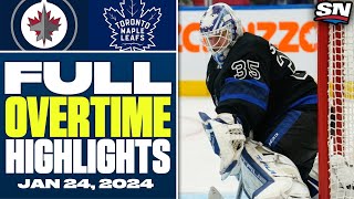 Winnipeg Jets at Toronto Maple Leafs  FULL Overtime Highlights  January 24 2024 [upl. by Rancell]